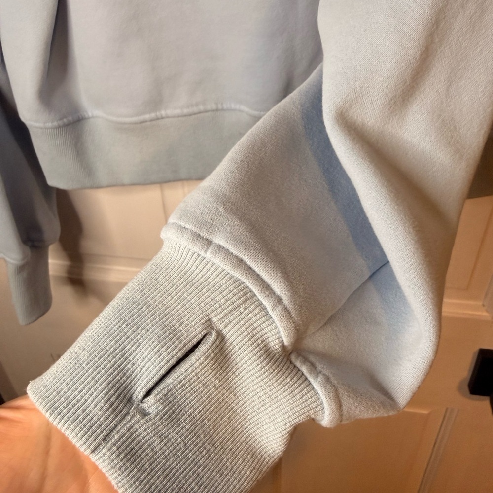 Sky Blue Women's Quarter-Zip Sweatshirt - Picture 5 of 6